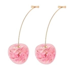 New pink cherry earrings